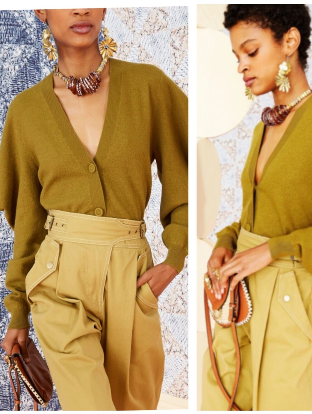 Ulla Johnson Marta Boiled Merino Wool Button Front Green sweater Cardigan Size S